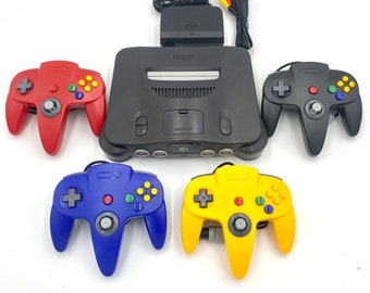 Nintendo 64 Console Charcoal Black N64 Console Region Free + Controller/s+ Jumper Pak + Wires Bundle