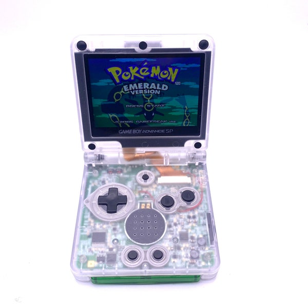 Gameboy Advance SP official Gba Sp IPS V2 handheld Clear transparent with charger bundle