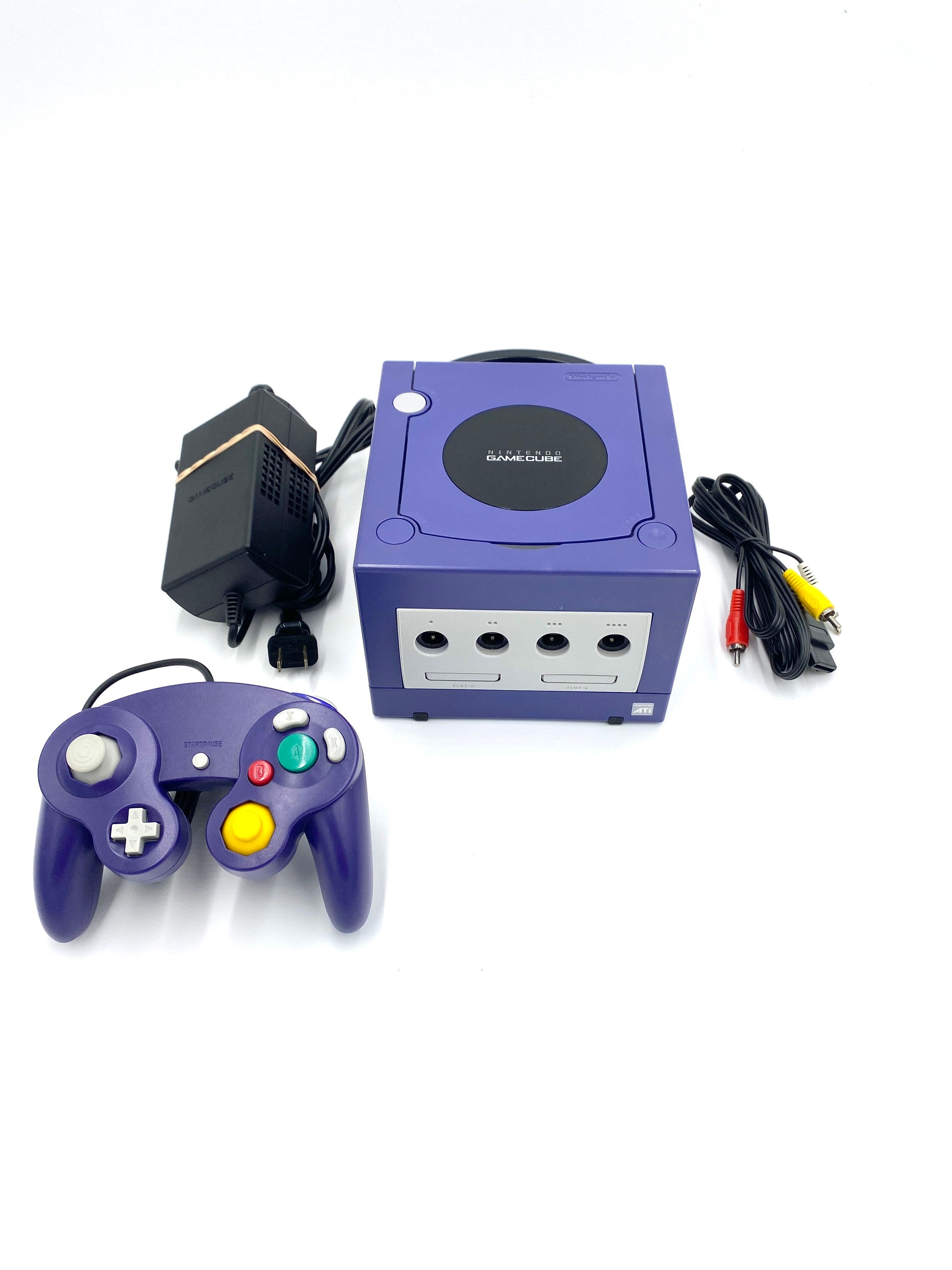 Gamecube Purple Console Indigo Controller/s Wires Bundle 