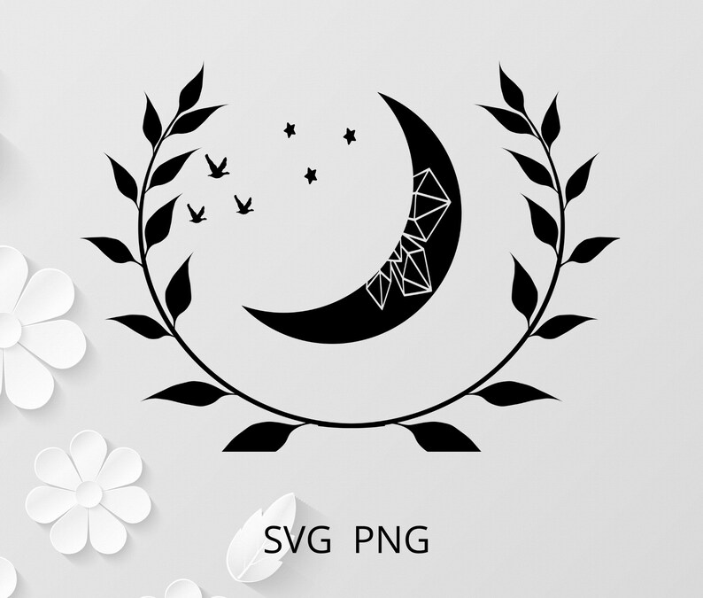 Download Crystals moon SVG clipart cricut shirt svg printable Png | Etsy