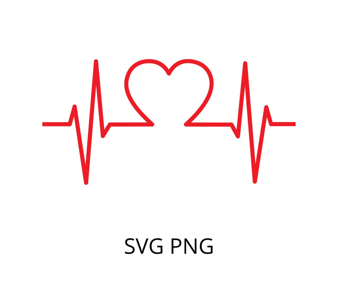 Heart ecg ekg svg clipart printable Png vector graphics | Etsy