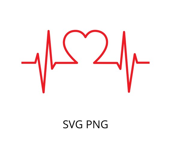 Heart ecg ekg svg clipart printable Png vector graphics | Etsy