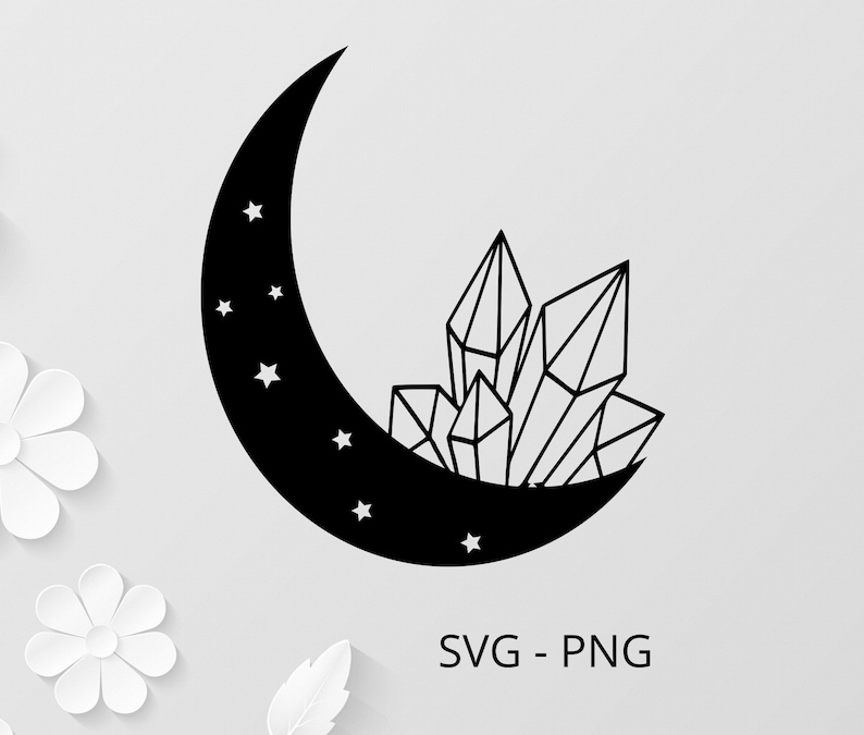 Download Crystal moon star SVG clipart cricut shirt svg printable | Etsy