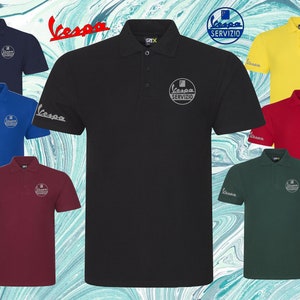 Vespa mod scooter club hobbies bee unisex vintage polo shirt