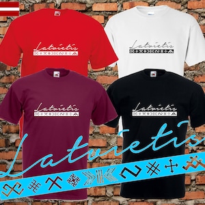 Latvietis printed t-shirt Latvian Mens Patriotic Dāvana Latvija t krekls Gift
