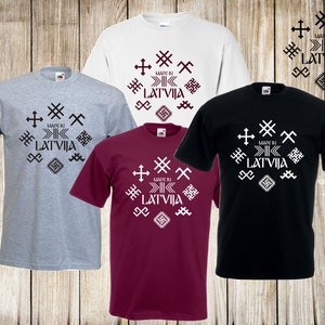 Made in Latvija, Latvian style Gift Present Souvenir t shirt TOP, Latvija t-krekls dāvana