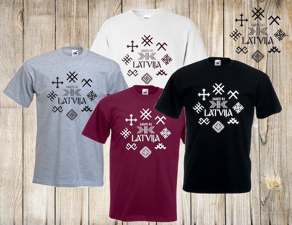 Made in Latvija Latvian Style Gift Present Souvenir T Shirt TOP
