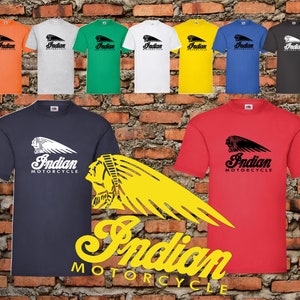 Indian Motorcycle Mens /Unisex Classic Motorbike Chopper Biker Bike T shirt Top Vintage