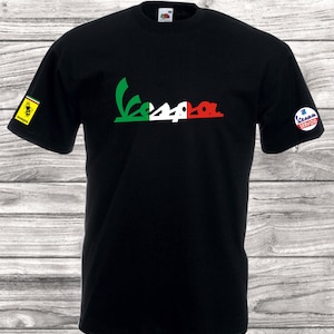 Vespa mod scooter club hobbies bee unisex black vintage t shirt