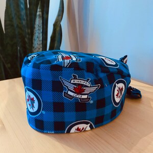 Winnipeg Jets Scrub Cap - Fit B - (Great for Nurses, Doctors, OR Staff, Dentists, Veterinarians, Food Prep, etc.)