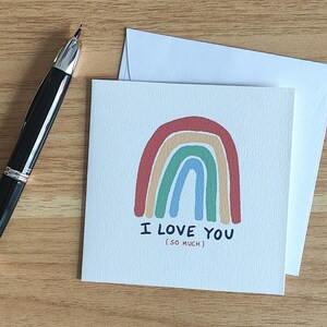I Love You Rainbow Greeting Card | Handmade | Love Letter | Cute Stationary | Card to Send | Love Note | Valentine's Day