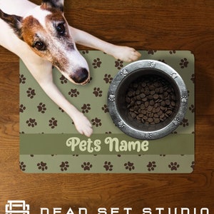 Personalised with any name Pet Dog bowl feeding mat 60 x 40 cm Large mat