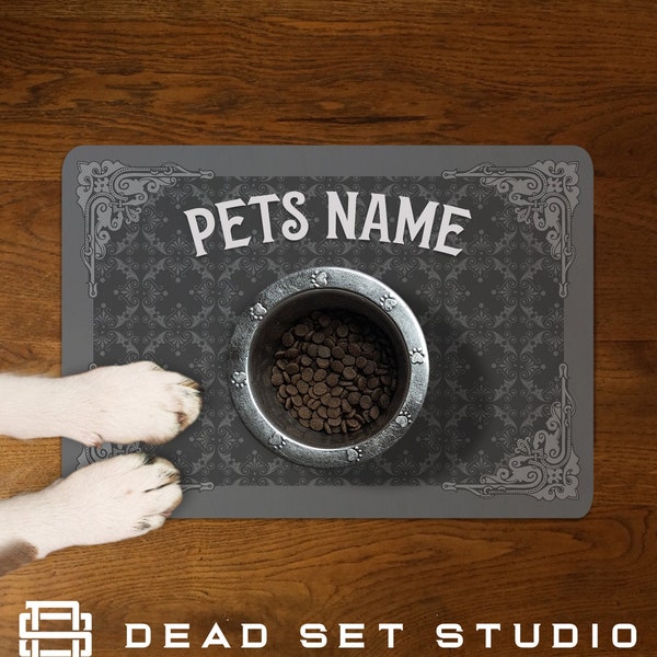 Personalised - Pet Food Mat - Feeding Mat - Floor Mat - Pet Supplies - Dog Bowl Mat - Cat accessories - Place Mat - Ornate Pattern 12