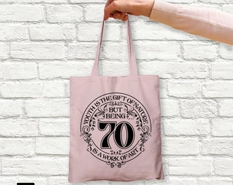 70th Birthday Gift Bag - Born 1956 Reusable Tote - Gift Wrap For Her