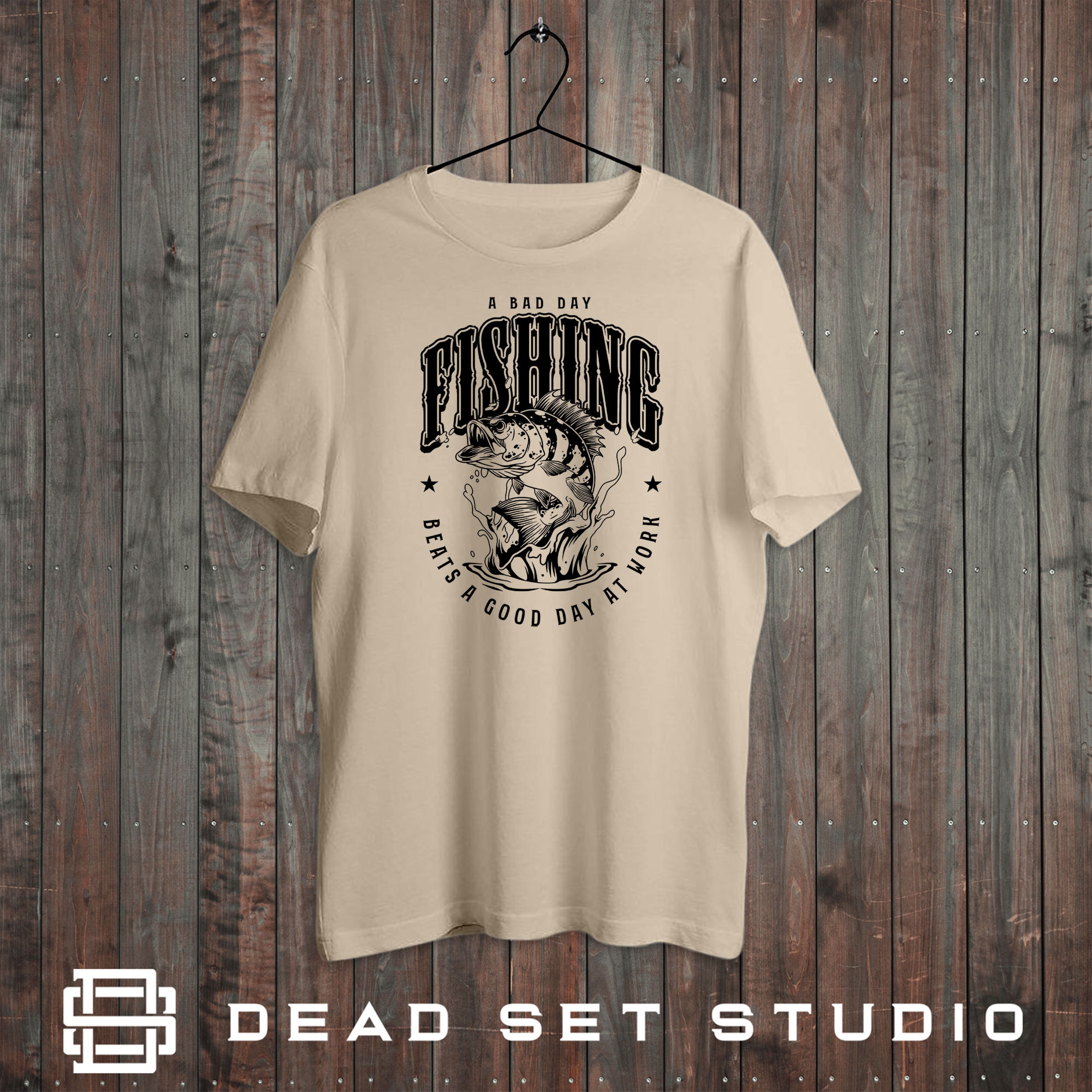 Fishing Gift for Men Funny Fishing T-shirt A Bad Day Fishing Gift