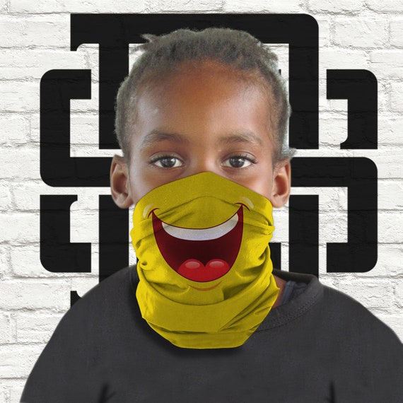 Children's Kid's Face Mask Emoji Smiley Happy Face - Etsy Singapore