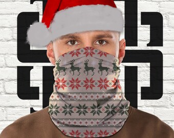 Santa Claus Ocean Beach Neck Gaiter New Unisex Novelty Colorful Festive Fashion Santa Claus Ocean Beach Neck Gaiter New Unisex Novelty Colorful Festive Fashion