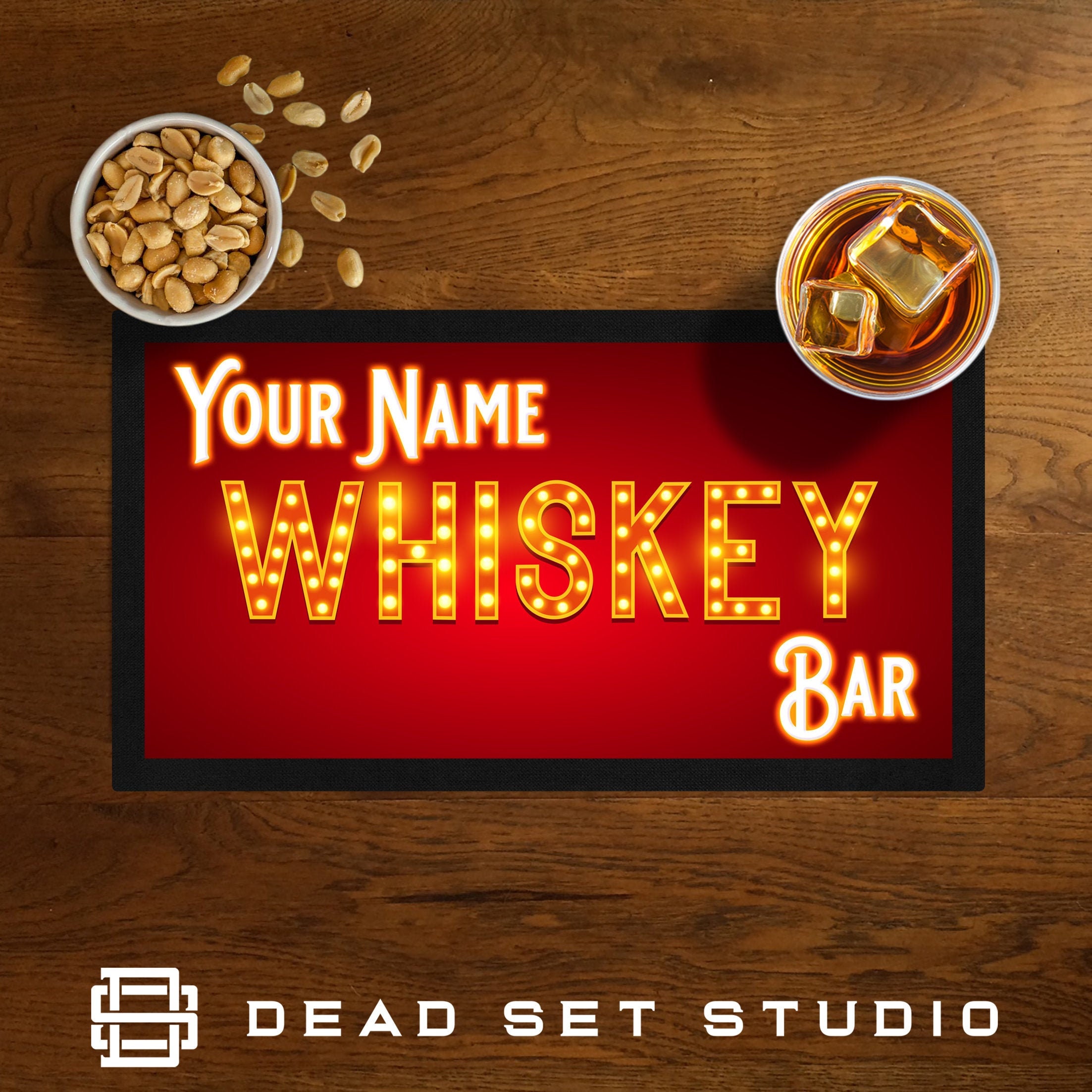 Home Pub Custom Bar Mat Cocktail Bar Whiskey Sign Personalised Bar Runner