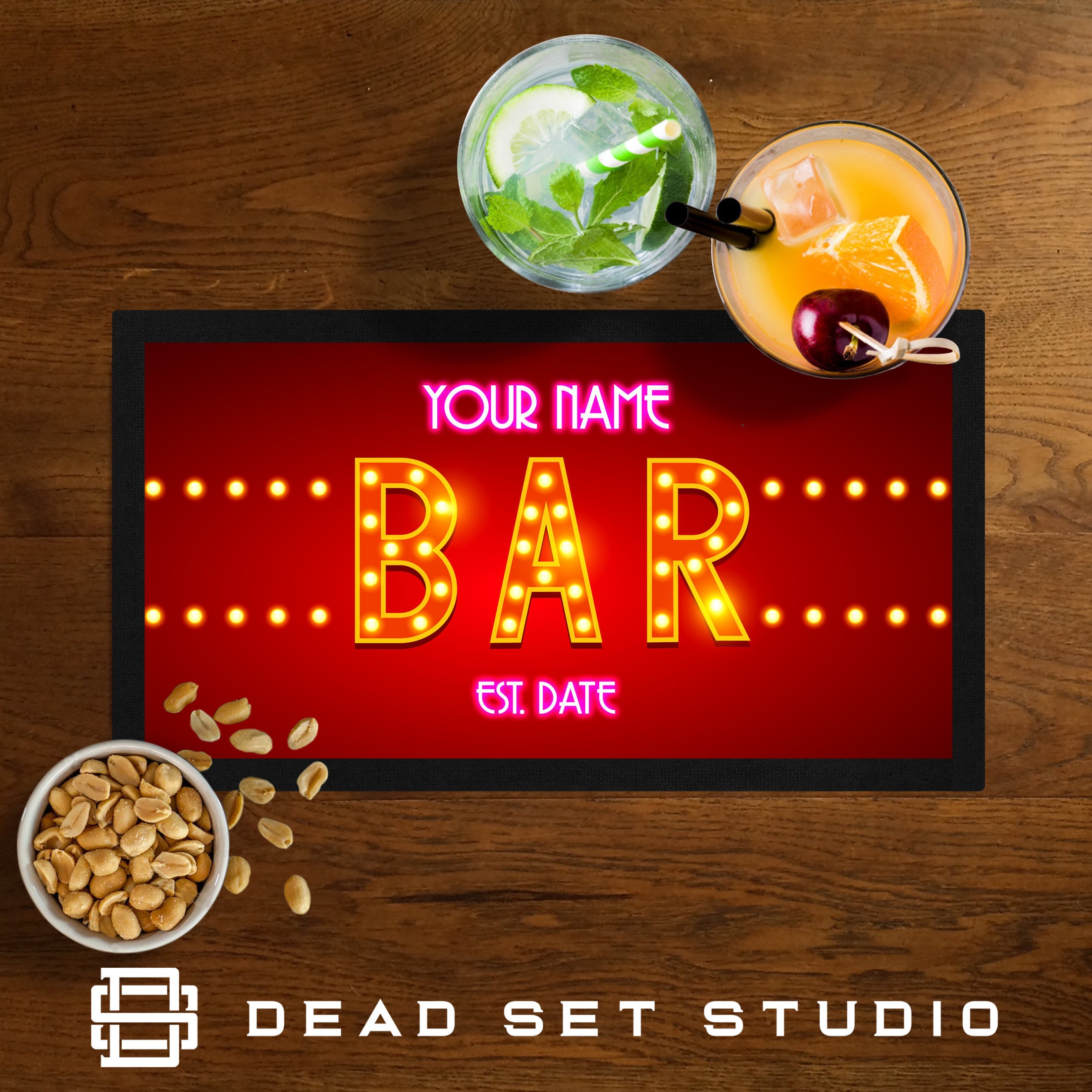 Personalised Cocktail Bar Mat Runner for Home Pub Bar Beer Mat Etsy