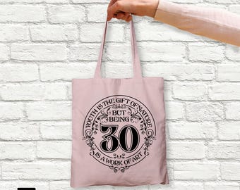 30th Birthday Tote Bag – Vintage 1996 Gift, Cotton Canvas