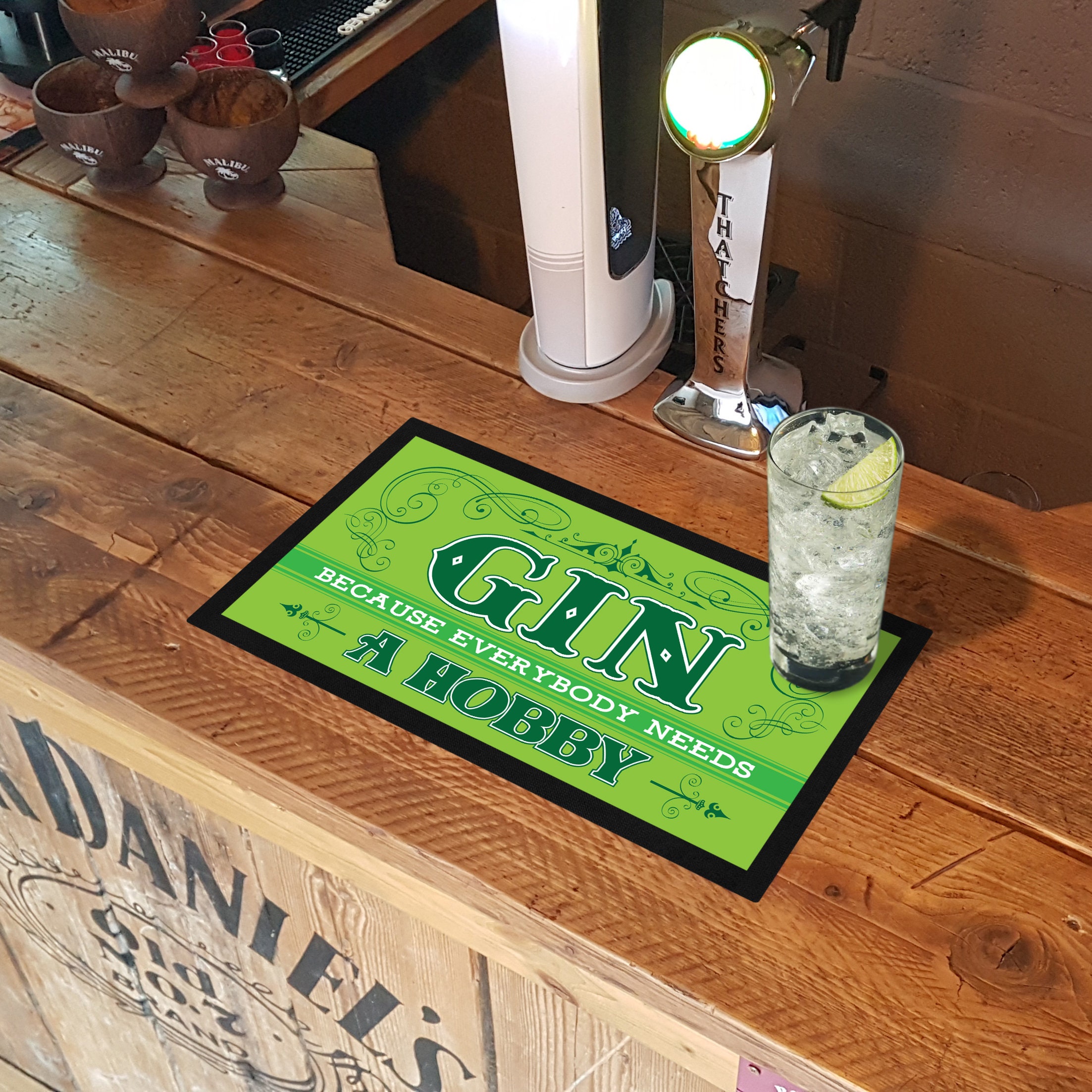Gin Hobby Bar Runner Customised Bar Mat Novelty Beer Gifts Etsy