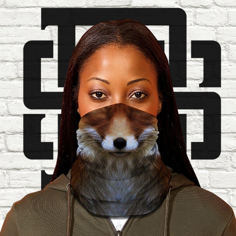 Face Mask Fox Vixen Animal Face PPE Bandana Neck Warmer Snood Etsy