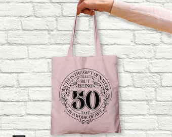 50th Birthday Cotton Tote Bag – Born 1976 Gift