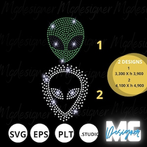 Alien Strass SVG, Alien Bundle SVG, süßes Alien SVG, lustiges Alien SVG, Alien Gesicht SVG, ss10 SVG, Halloween Geist SVG, digitaler Download Alien