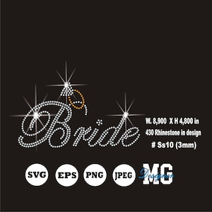 bride rhinestone svg, rhinestone template svg, bride svg, Instant download, wedding svg,bride to be svg, bride groom