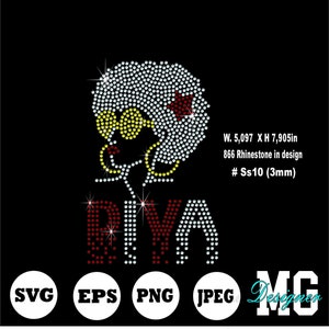 Diva Rhinestone svg, diva svg, rhinestone template for cricut, Instant download, iron on transfer custom,queen rhinestone svg