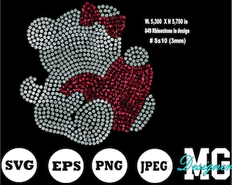 Strass süße Bärenvg, Strass-Vorlage, Sofortiger Download Strass SVG EPS, für Cricut und Silhouette, Strass-Vorlage herunterladen