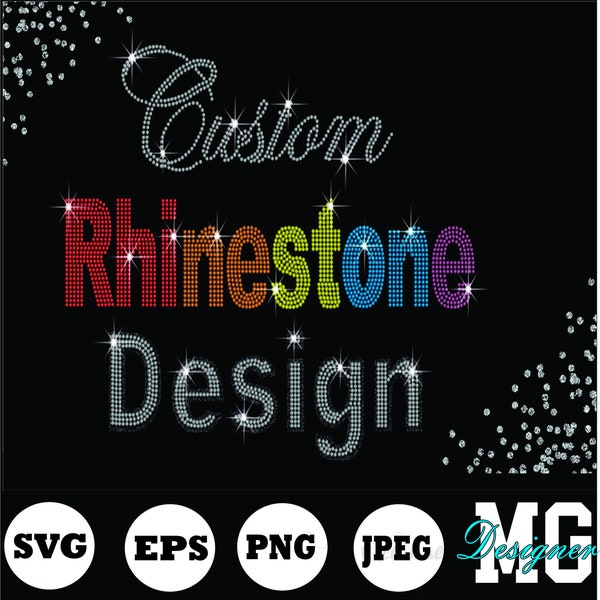 custom rhinestone design, instant download rhinestone, personalized rhinestone svg, custom svg design