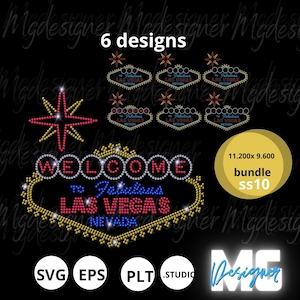 Las vegas rhinestone svg, las vegas sign svg,editable svg, las vegas sign birthday, welcome sign las vegas, bithday rhinestone svg,party svg