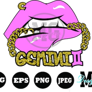 Lips gemini svg, gemini birthday svg, zodiac svg files, lips cut files, kiss svg, mouth svg, dripping svg,party girl, png