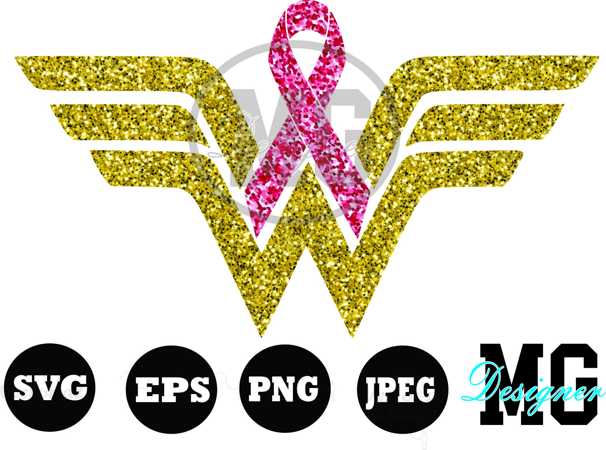 Download Wonder Woman Svg Breast Cancer Svg Wonder Woman Breast Etsy