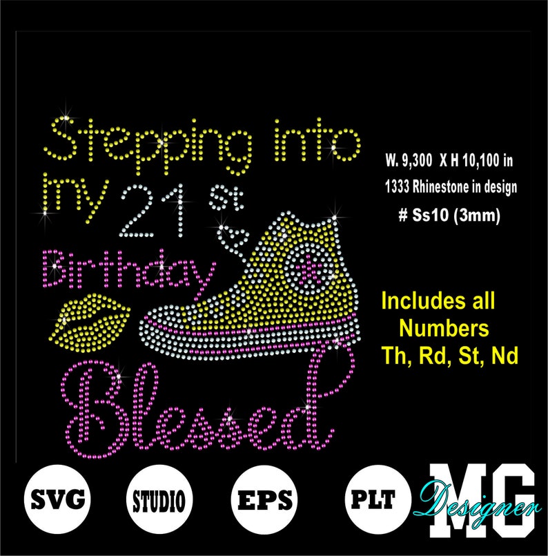 Download Stepping into my birthday svg instant dowload rhinestone ...