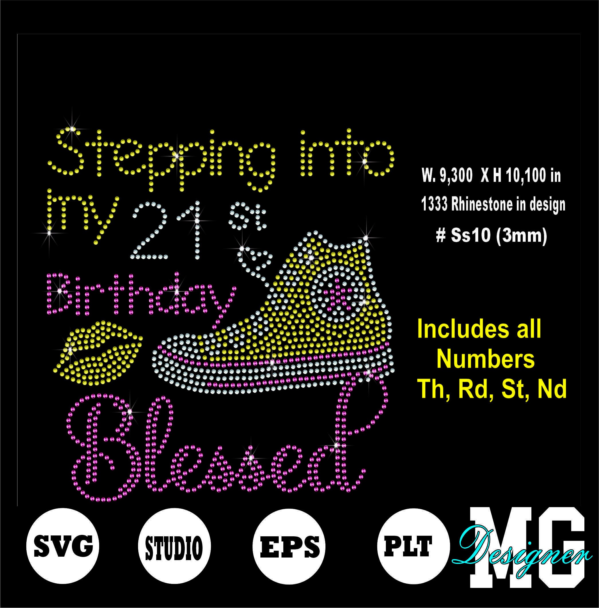 Download Stepping Into My Birthday Svg Instant Dowload Rhinestone Etsy