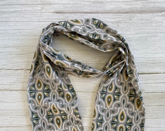 Green & Gold on Gray Scarf