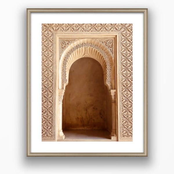 Alhambra Arch print, printable travel photography, Grenada Spain, UNESCO World Heritage site, architecture photo prints