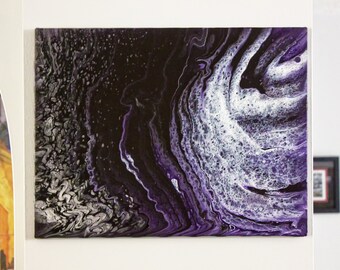 Acrylic pour painting on canvas, abstract art, wall decor, wall art