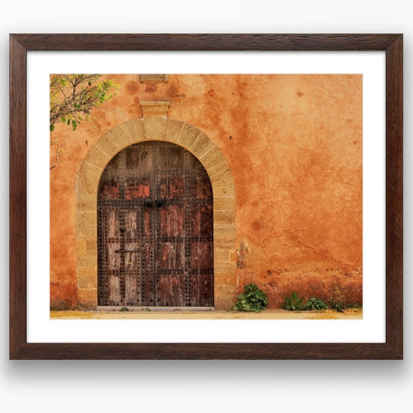 Moroccan door, Morocco, printable travel photography, photo prints, architecture, old wooden door, Moorish style architecture