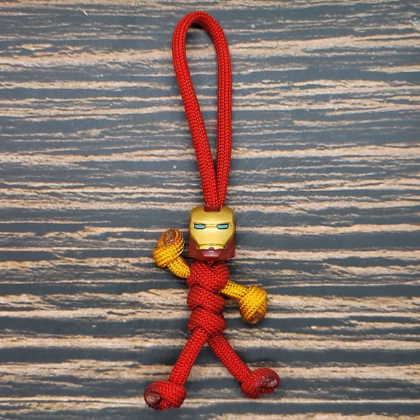 Metal Man Super Hero Paracord Buddy | Insanely Paracord | Paracord Pal Keychains Christmas Ornament Luggage Tag Key Accessory