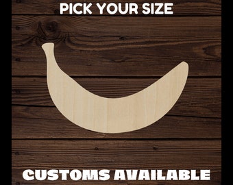 Banana Fruit Food Shape Wood Cutout BULK Scrapbook Craft Baltic Birch Basswood Laser Cut Custom Cutout Shape 1/8" Wood | Insanely Paracord