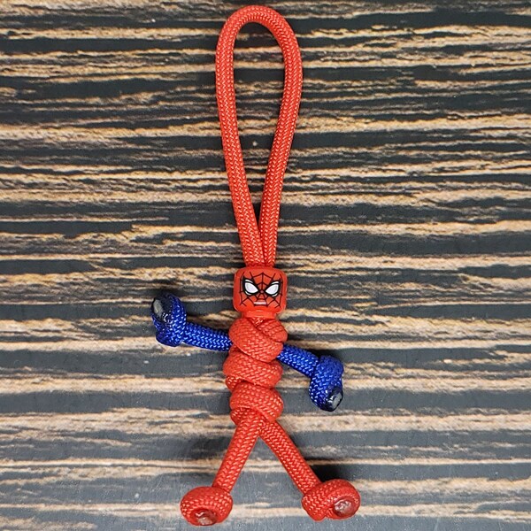 Spider Super Hero Paracord Buddy | Insanely Paracord | Paracord Pal Keychains Christmas Ornament Luggage Tag Key Accessory