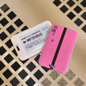 metro card sleeve MagSafe Cardholder - Snakehive Smooth napa leather body and trim Travel Card Holder Custom Printed