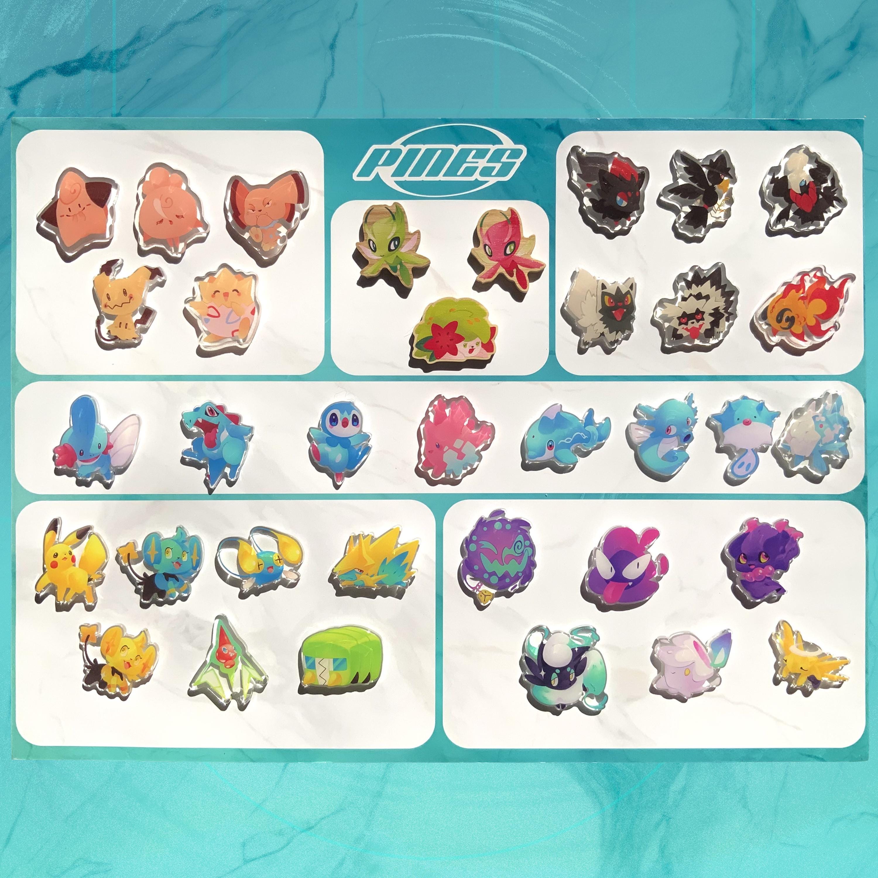 POKEMON // ACRYLIC PINS - Etsy
