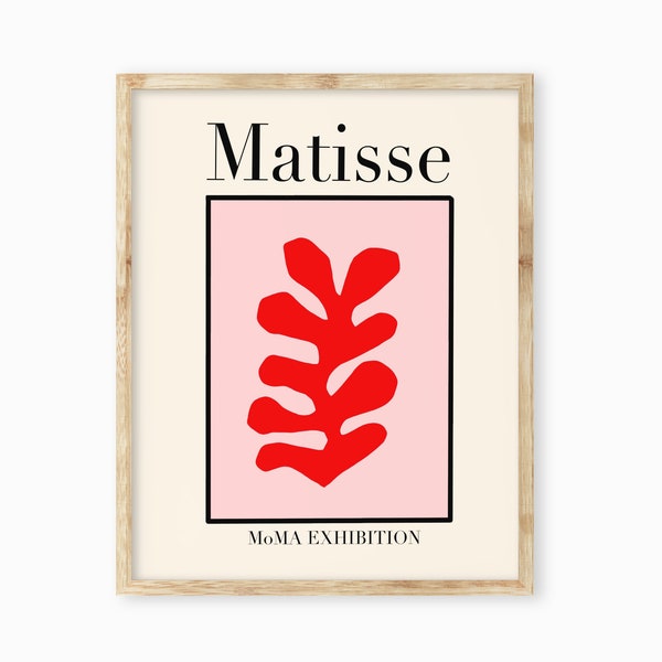 Matisse Print, matisse coral Poster, Matisse Wall Art orange, Matisse Painting, Matisse Printable, DIGITAL DOWNLOAD A2, Matisse illustration