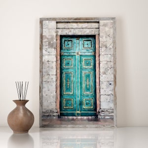 France Door Wall Art, Paris Door print, Green door download, Watercolour door Print, Door Illustration, A2 Door Print,Door Painting Picture