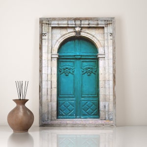 Paris Door Wall Art, Blue Door Picture, Aquarell Door Print, Door Illustration ,bohemian Door Print, Door Canvas, Paris Painting, House, A2