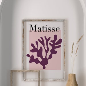 Matisse Poster, henri matisse wall art , Abstract coral Poster, Pink Matisse Print, Matisse Printable, DIGITAL DOWNLOAD,Matisse illustration